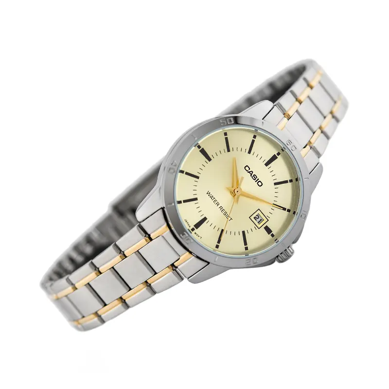 Casio Enticer Japan Quartz Champagne Dial Ladies Watch- LTP-V004SG-9A